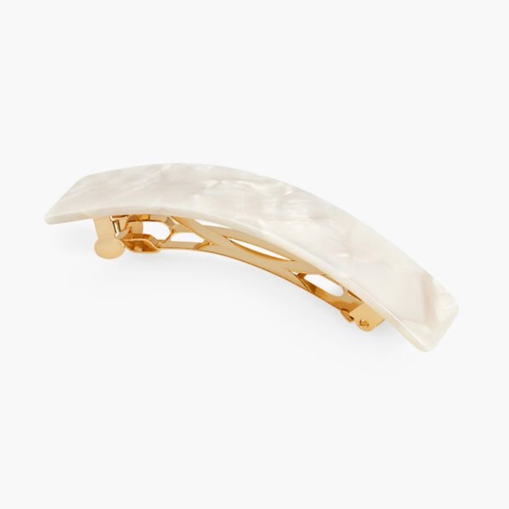 NWT Talbots Marbled Resin Barrette Ivory